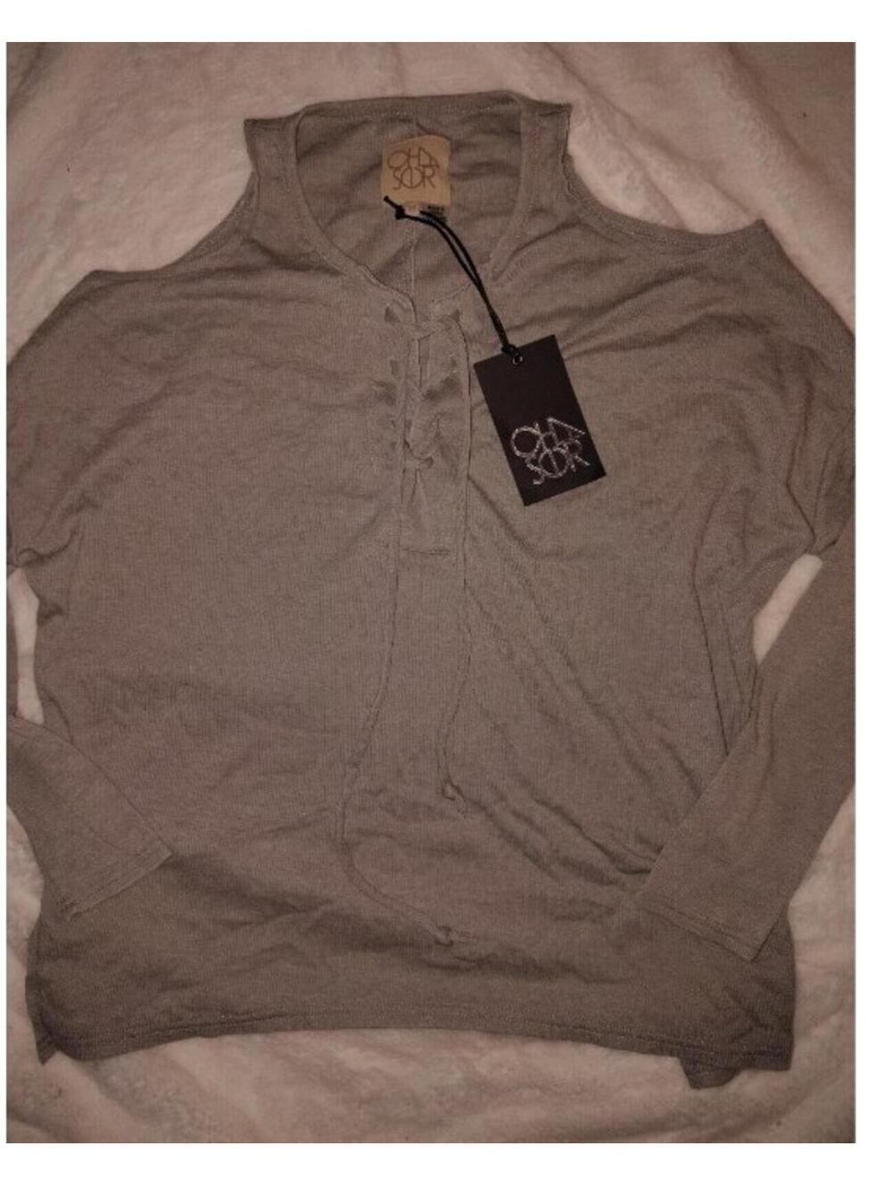 Chaser long sleeve cold shoulder top